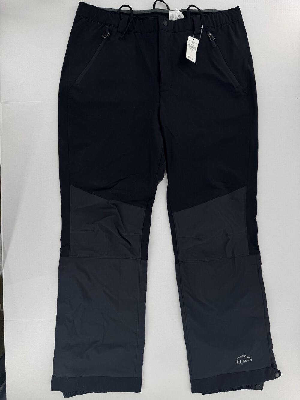 L.L.Bean Women’s L Reg Hybrid Soft Shell Pants Black Hiking Outdoor Stretch NWT